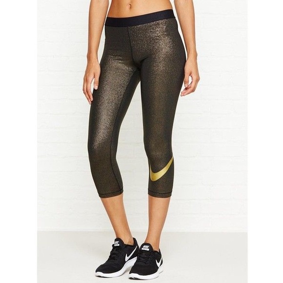 Nike Pants - Nike black/ gold sparkle leggings